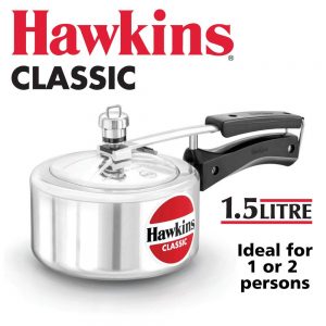 Best 1.5 Liter Pressure Cooker , Hawkins Classic CL15 New Improved Aluminium